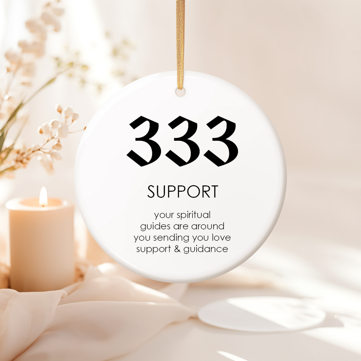 Angel Number 333 - Hanging Ceramic Decoration