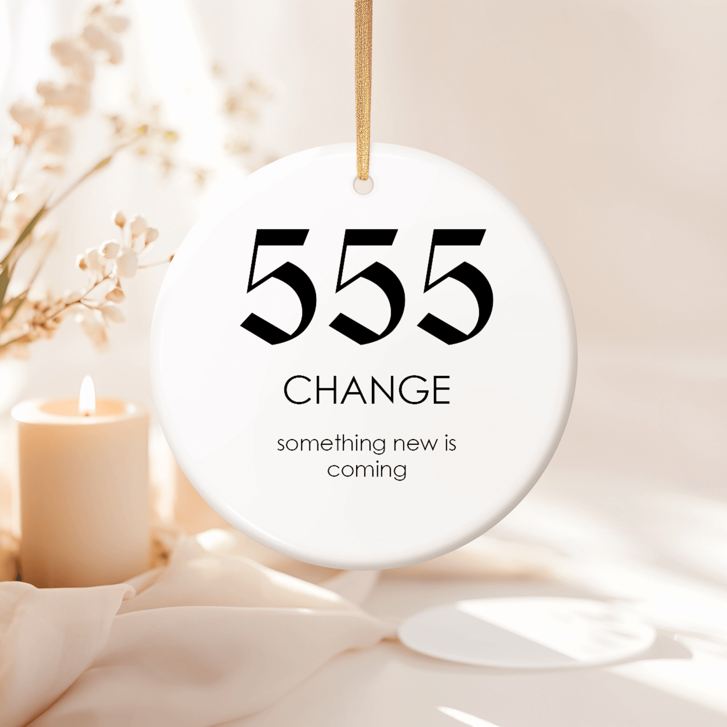 Angel Number 555 - Hanging Ceramic Decoration