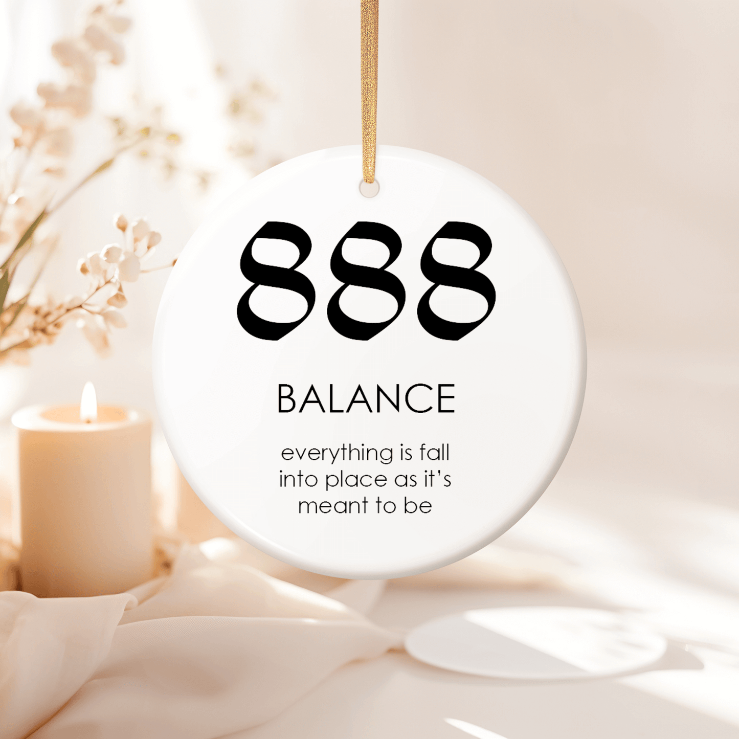 Angel Number 888 - Hanging Ceramic Decoration