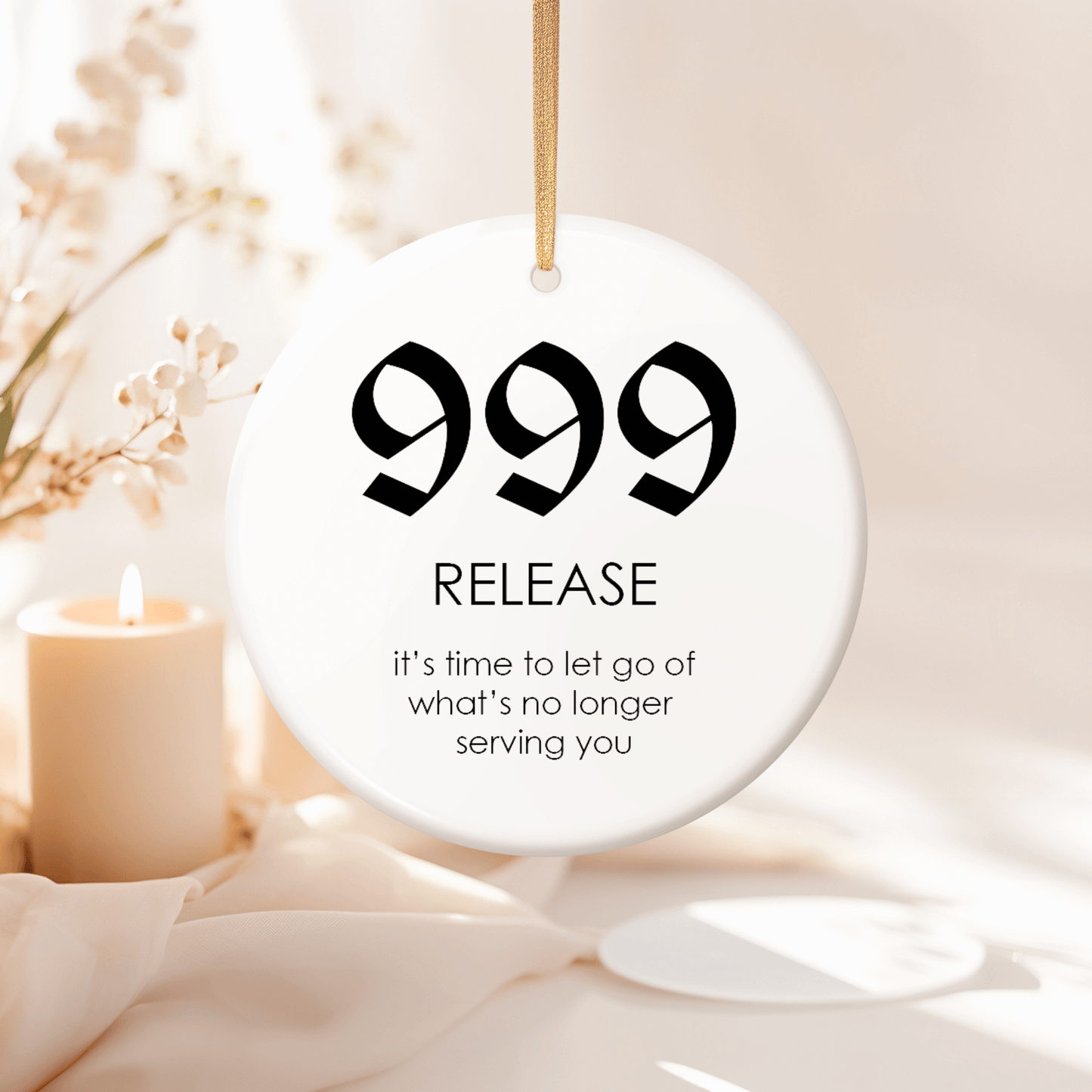 Angel Number 999 - Hanging Ceramic Decoration