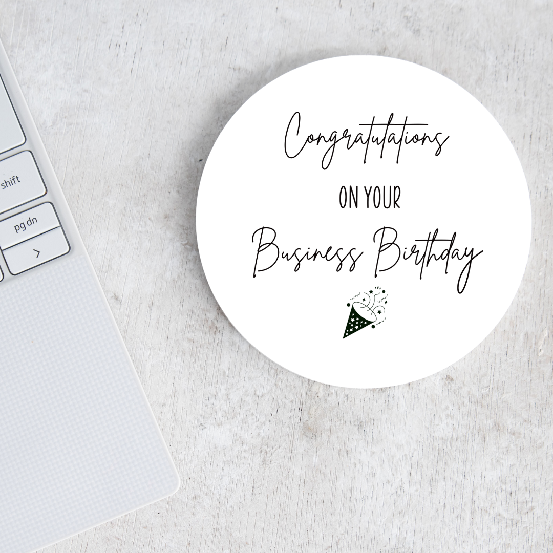 Congratulations Business Birthday - Ceramic Coaster
