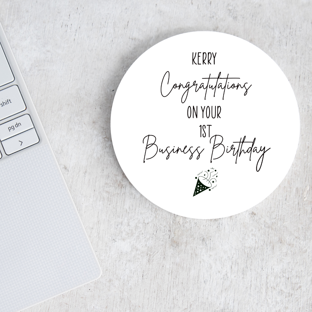 Congratulations Business Birthday - Ceramic Coaster