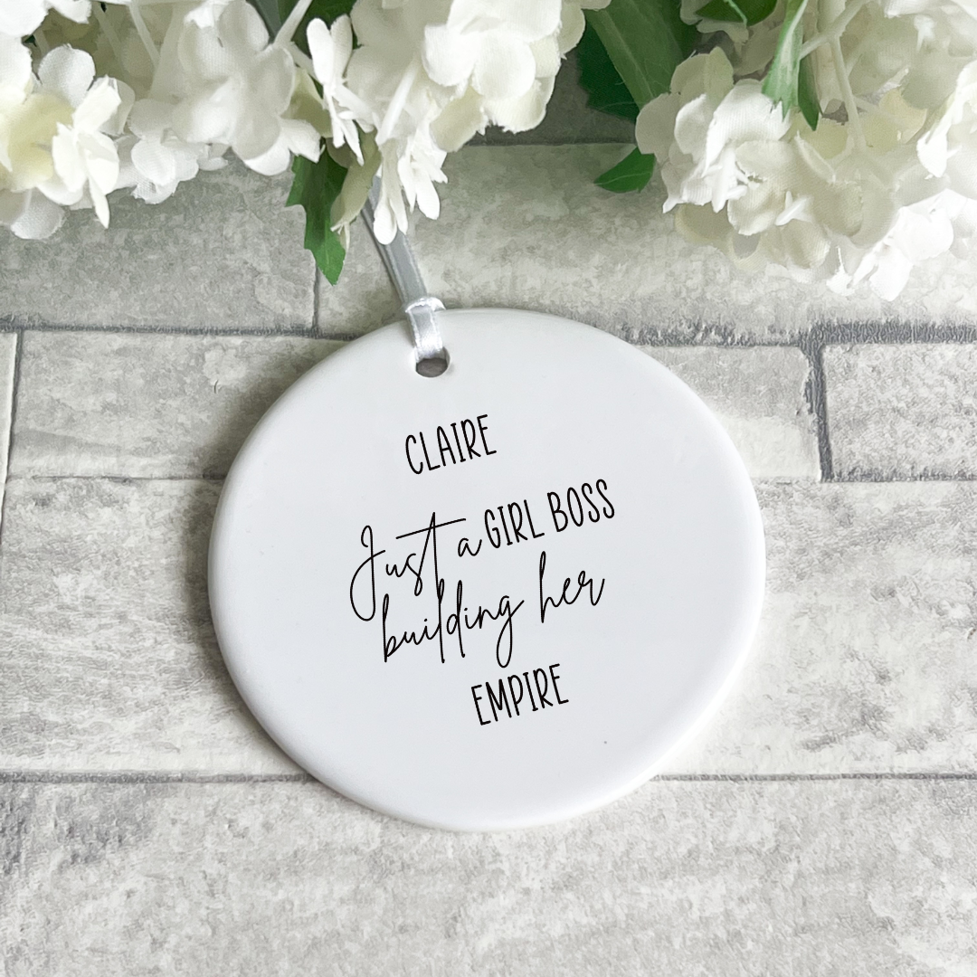 Just A Girl Boss - Ceramic Hanging Decoration